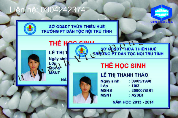 Mẫu thẻ học sinh tiểu học, trung học | In name Card lấy ngay Hà Nội | In the, in the nhua, in the nhan vien, in the nhan vien, in the gia re tai Ha Noi